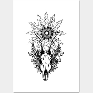 deer skull Posters and Art